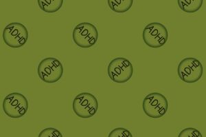 Zeleno ozadje z napisi ADHD